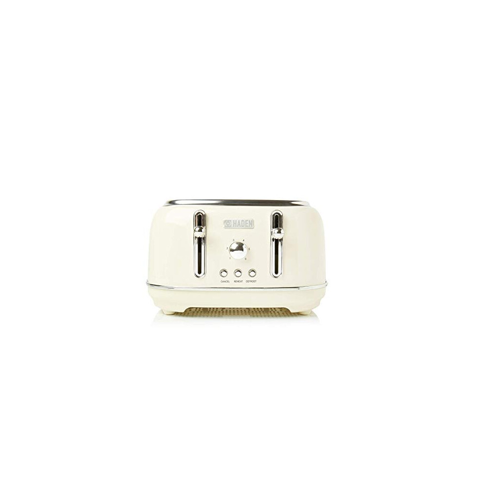 Haden Highclere Toaster - Electric Stainless-Steel Toaster With Reheat And Defrost Functions, Four Slice, - Sf094 Cream