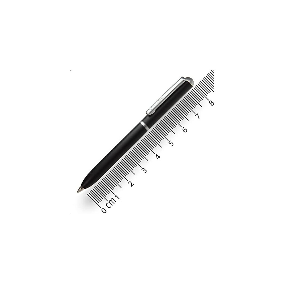 ONLINE mini twist ballpoint pen Black with metal clip ? standard pen refill ? small pens for the purse ? 8 cm length, fits into wallets & small b