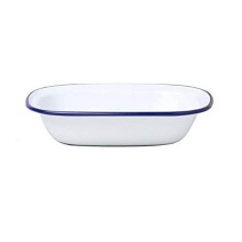 Enamel Pie Dish Roasting Tray Enamel Plate Tray Serving Roaster Casserol Pan (Pie Dish - 18cm)