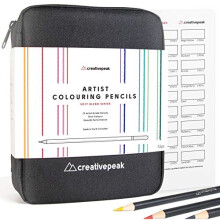 Professional Colouring Pencils - 72 Vibrant Colors with Swatch Card and Soft Wax Cores