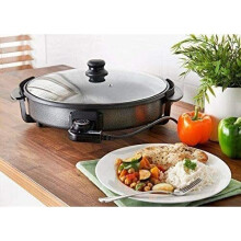 TRENDI Large 40CM Multi Function Electric Cooker 1500W Large Non Stick Pizza PAELLAS STEWS