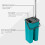 Beldray Beldray LA067234EU Space Saving Flat Head Microfibre Mop and Bucket Set, Built-in Wringer & Dirt-Removing Scraper, Compact for an Easy Stora 3