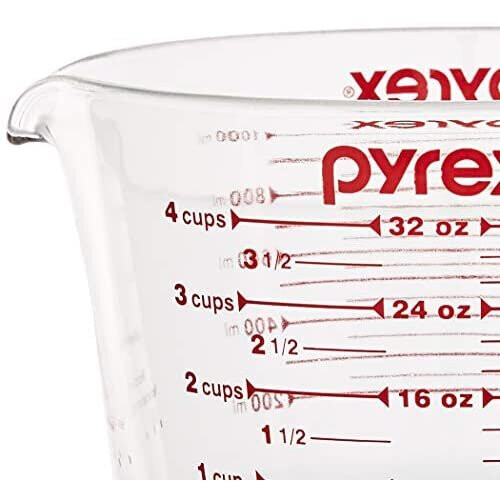 Pyrex Pyrex SYNCHKG039125 4 Measuring Cup, Clear with Red Graphics, Glass 2