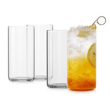 LUXU Drinking Glasses 19 oz, Thin Highball Glasses Set of 4,Clear Tall Glass Cups For Water, Juice, Beer, Drinks, and Cocktails and Mixed Dr