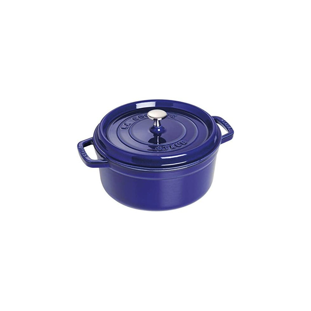 STAUB Cast Iron Roaster/Cocotte, Round, 30 cm, 8.35 L, Dark Blue