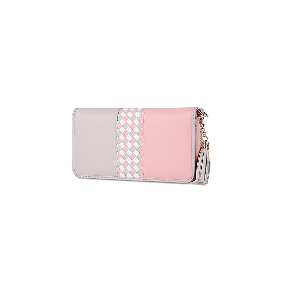 Ladies Purse, Jocose Moose Women's Wallet with Detachable Wrist Strap, Multiple Card Slots, Phone Holders Coin Zipper Pocket and Roomy Compartmen