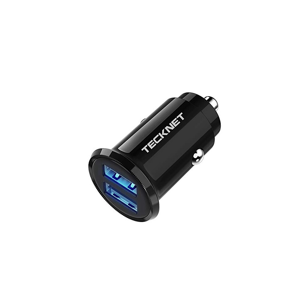 TECKNET Car Charger, Mini USB PowerDash 4.8A/24W 2-Port Rapid Car Charger with BLUETEK Smart Charging Technology Compatible with iPhone, iPad, Sa