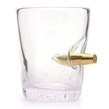 Novelty Tumbler Spirit Shot Glass - by CKB Ltd Single 300ml Glass with Bullet Shot in The Glass Tasting Tumblers for Drinking Scotch Bourbon