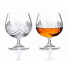 Hemswell Crystal Brandy Glasses Set of 2 Glenrigg 8.5oz with Satin Lined Presentation Box | Brandy Snifter Cognac Glasses Gifts for Men | Sp