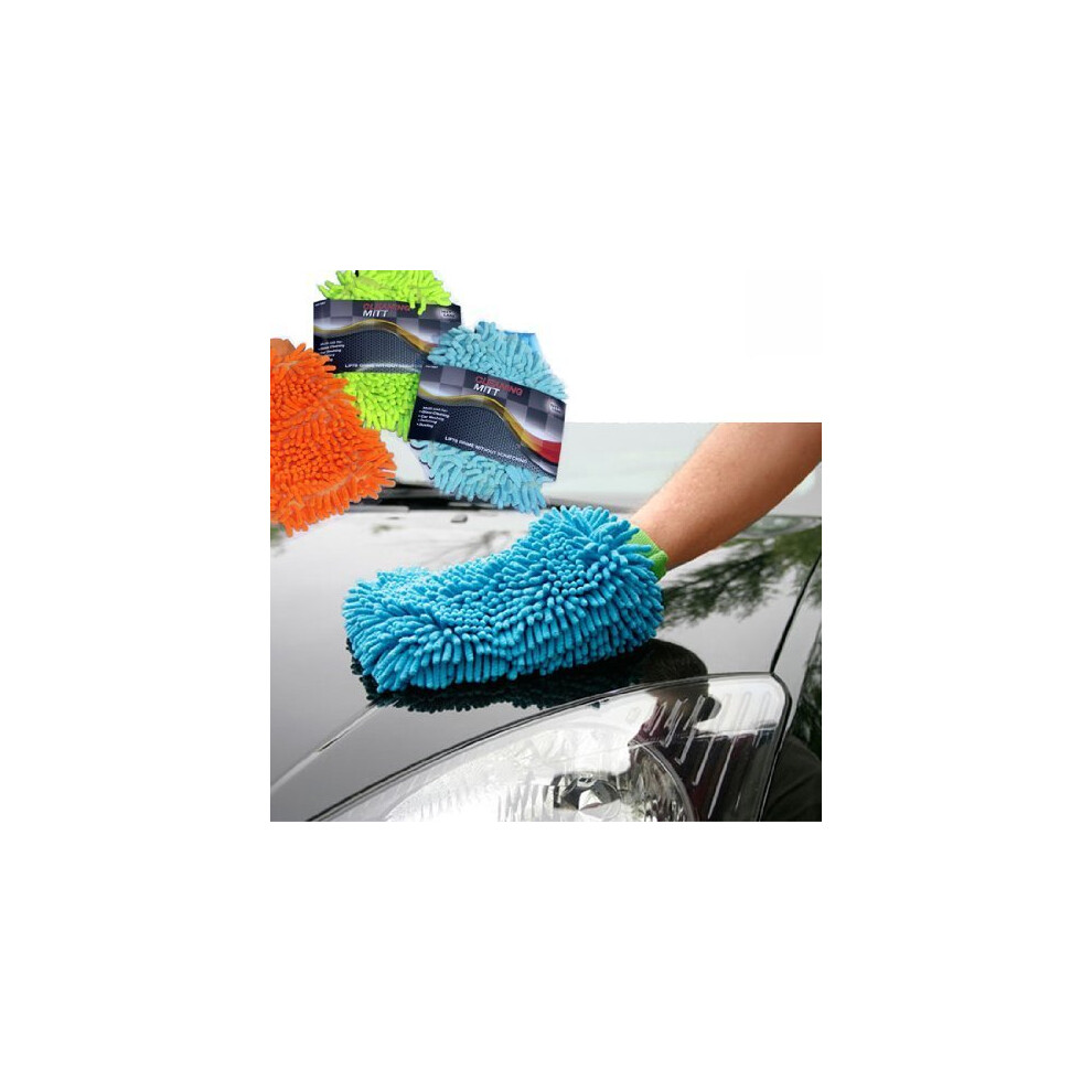 Microfibre Car Wash Washing Shampoo Cleaning Mitt Glove Polishing Cloth Duster 5055483320874