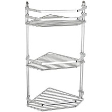 Satina Wire Triple Shelf Corner Shower Basket Chrome by Norwood