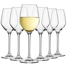 KROSNO White Wine Glasses | Set of 6 | 200 ML | Splendour Collection | Perfect for Home, Restaurants and Parties | Dishwasher and Microwave