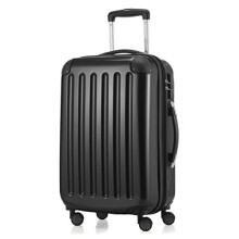HAUPTSTADTKOFFER - Alex - Carry on luggage On-Board Suitcase Bag Hardside Spinner Trolley 4 Wheel Expandable, 55cm, black