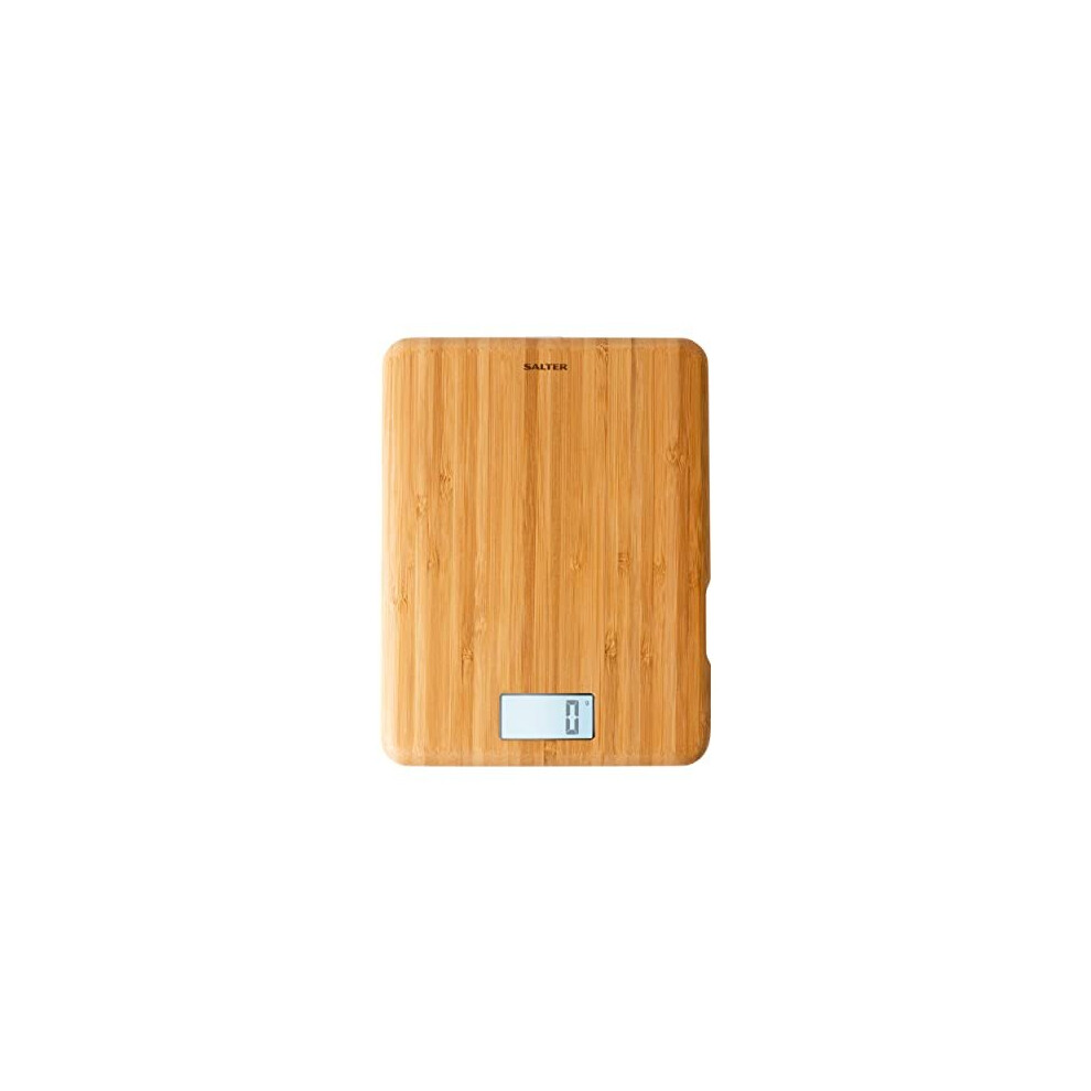 Salter Eco Bamboo Rechargeable Digital Kitchen Scale - Sustainably Crafted, Eco Friendly Electronic Scales, Add & Weigh Feature, Aquatronic