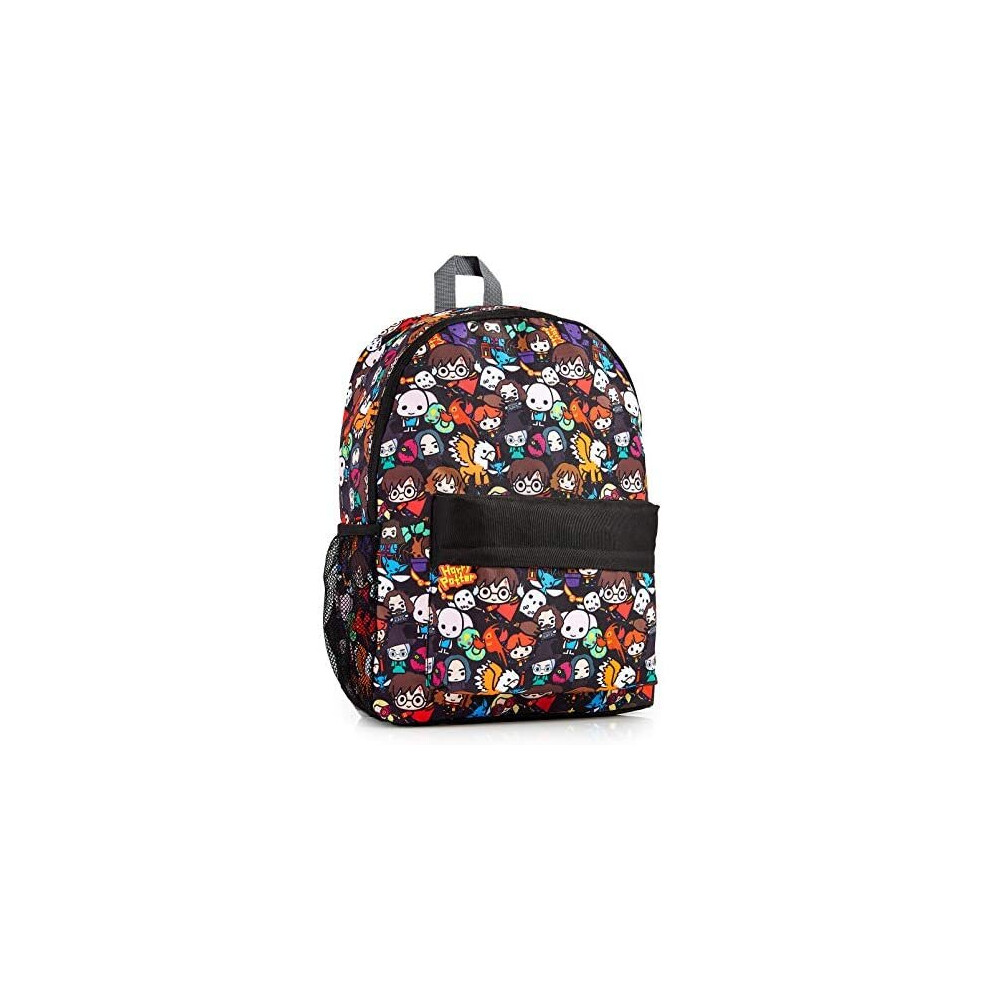Harry Potter School Bag, Backpacks for Girls Boys with Chibi Character Print, School Supplies for Kids, Large Rucksack for School Travel, Harry P