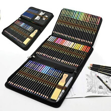 Watercolour Pencils, Sketching Pencils and Art Set with Drawing Tool in Zipper Case, 96 Piece Coloured Drawing Pencils Set for Artists, Adult, Ki