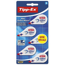 TIPP-Ex Mini Pocket Mouse Correction Tape  Blister Pack 5 unités