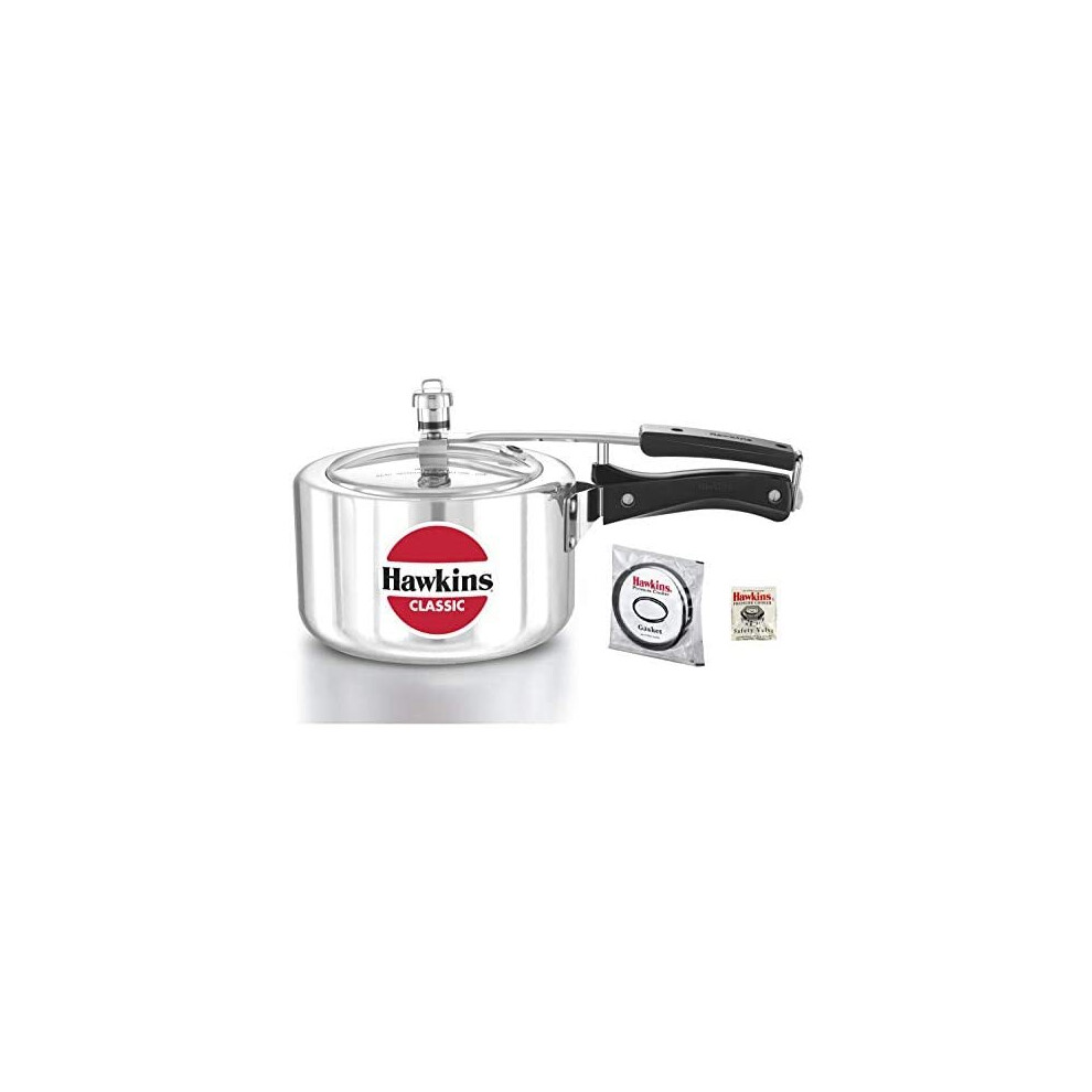 3 Litre Wide Hawkins Classic Aluminium Pressure Cooker -Stovetop Pressure Cooker