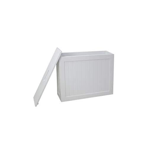 woodluv White Shaker Slimline MDF Multipurpose Bathroom Storage Unit