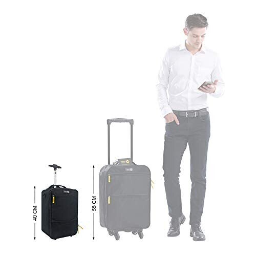 Underseat 2Wheel 40x20x25cm Carry On Cabin Luggage Suitcase. Approved