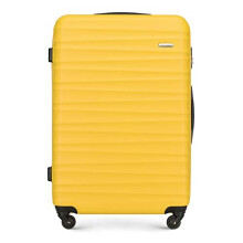 WITTCHEN Sturdy Large Suitcase Trolley Suitcase Travel case ABS Hard Shell Trolley 4 Wheels Combination Lock Yellow,L(77x52x29)