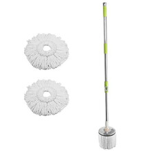 ARSUK Mop Handle Set Home Cleaner Super Absorbent Microfibre Mop Heads Stainless Steel Adjustable Height Handle (Lemon)