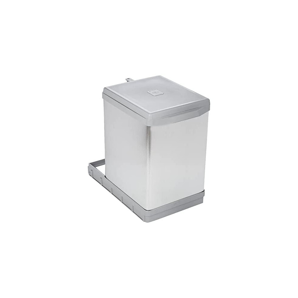 ELLETIPI Tower pal609/1all.Automatic pull out waste bin for Base, Plastic and Aluminium, Grey, 25 x 41 x 39.5 cm