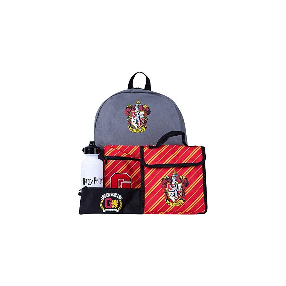 Harry Potter Childrens Backpack 4 Piece School Set Including Lunchbag, Water Bottle and Pencil Case