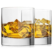 Bicchieri da whisky in cristallo LUXU da 13 oz con base pesante, stile Old Fashioned, bicchieri da bar bassi per cocktail Bourbon, Scotch, Whisky