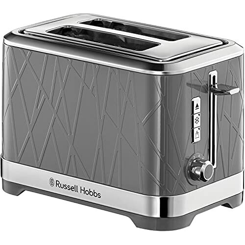 Russell Hobbs 28092 Structure Toaster, 2 Slice - Contemporary Design Featuring Lift and Look with Frozen, Cancel and Reheat Settings, Grey