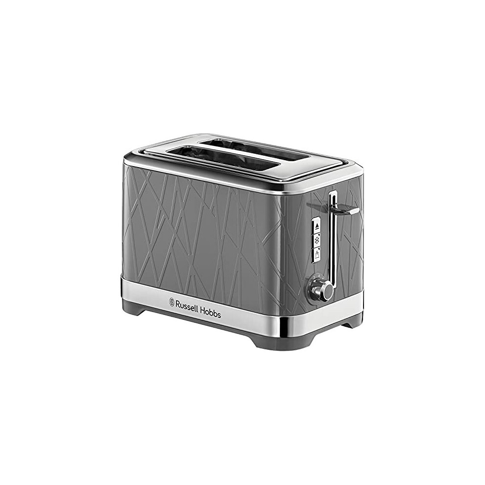 New Russell Hobbs 28092 Structure Toaster, 2 Slice - Contemporary Design Featuring Lift And Look With Frozen, Cancel And Reheat Settings, Grey