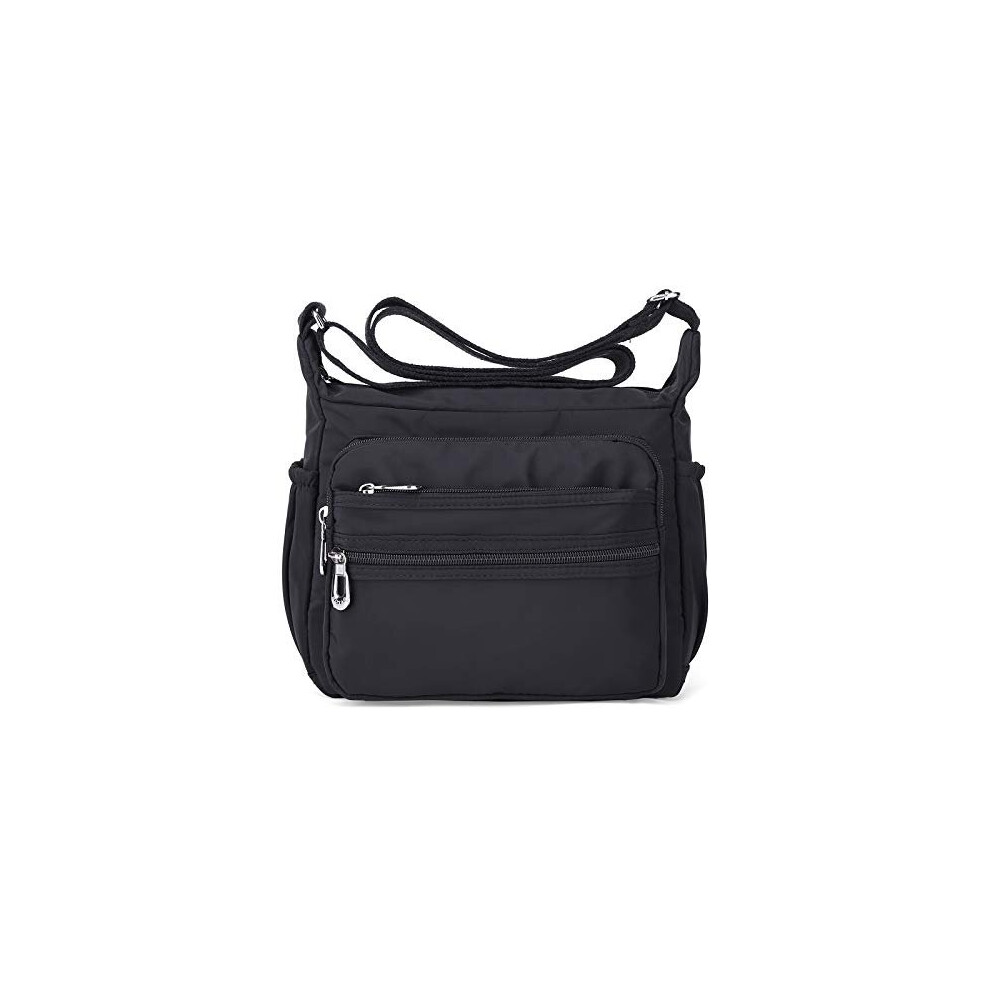 NOTAG Womens Shoulder Bag Multi Pocket Crossbody Bag Waterproof Tote Handbag Travel Purse Lightweight Messenger Bag for Casual Sport School Hikin