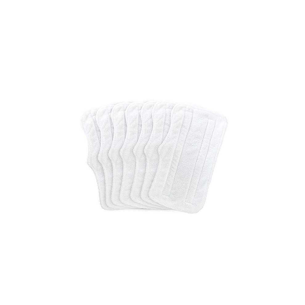 Fushing 7Pcs Microfiber Replacement Cleaning Steam Mop Pads for Shark Steam Mop S3101 S3202 S3250 S3251 (White)