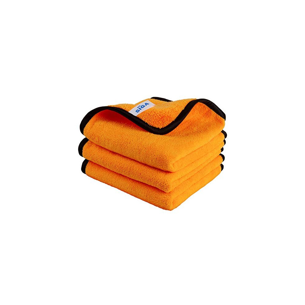 Mr.siga Professional Premium Microfiber Towels For Household Cleaning And Car Washing, 15.7 X 23.6 Inch, 3 Pack Gold 6925828217680