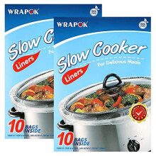 WRAPOK Slow Cooker Liners Kitchen Disposable Cooking Bags BPA Free for Oval or Round Pot, Large Size 11 x 16 Inch, Fits 1 to 3 Quarts - 2 Pa