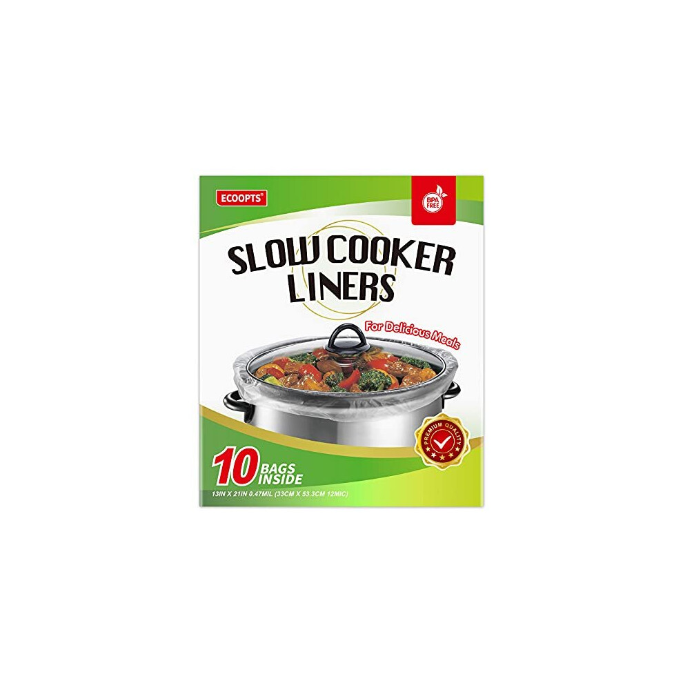 Ecoopts 10 Count Slow Cooker Liners By | Large Cooking Bags Fit 3-8.5 Quarts -1 Pack
