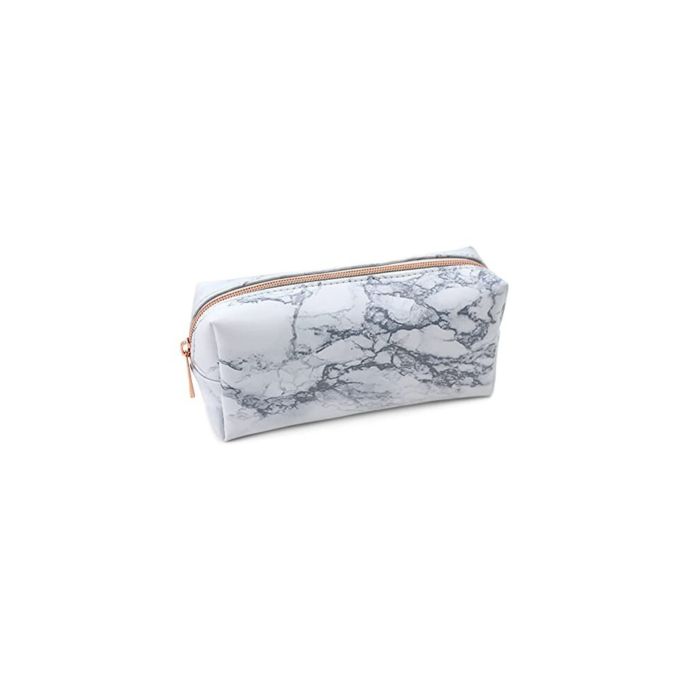 Fashion Stationery White Marble Rose Gold Pencil Case Girls Teenagers