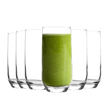 Lav Highball Tumbler Drinking Glasses Set. Pack of 6 Water Juice Tableware Glass.