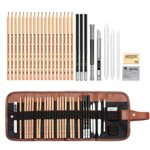 Sketching Pencil Set, AIPLUX 29 Piece Professional Sketching & Drawing Art Kit with Carrying Bag for Artist, Kids, Beginners - Includes Graphite