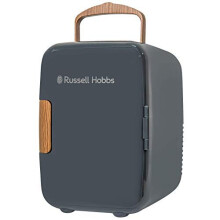 Russell Hobbs RH4CLR1001SCG 4L/6 Can Mini Portable Cooler & Warmer for Drinks, Cosmetics/Makeup/Skincare, AC/DC Power, Scandi Style, Grey &