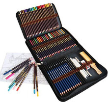 Colouring Drawing Pencils, 72 Piece Art Set Include Coloured Pencils, Sketching Pencils, Graphite, Charcoal Pencil, Ideal for Beginners Kids Adul