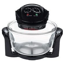 Andrew James Premium Halogen Oven with Spare Bulb 1400W with Accessories Self Clean Function & Recipes | 12 - 17L Cooker & Lid | Adjustable