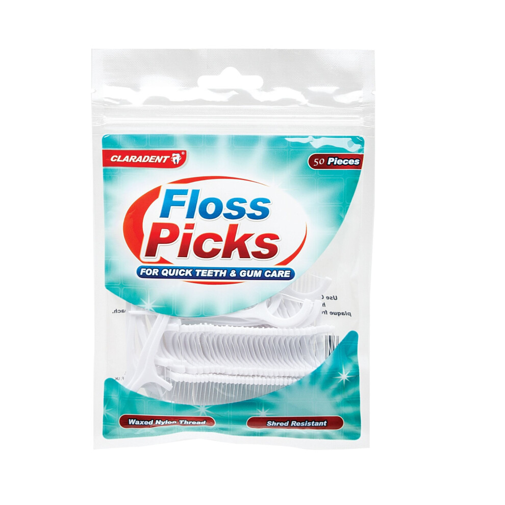 50 Dental Floss Tooth Picks Plaque Remover Tool Claradent Oral Picks