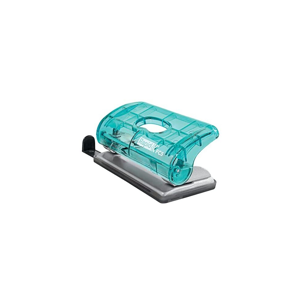 Esselte Rapid Mini Hole Punch, Small 2 Hole Puncher, 10 Sheet Capacity, Compact, Home, Office, School Use, Colour'Breeze Range, Blue, 5001332