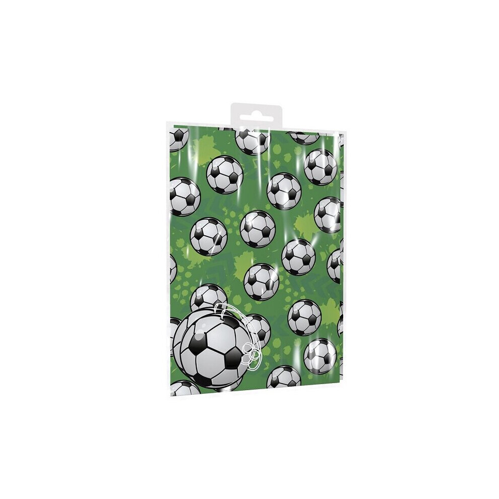 2 x Sheet Gift Wrap & Tags Football Design Wrapping Paper