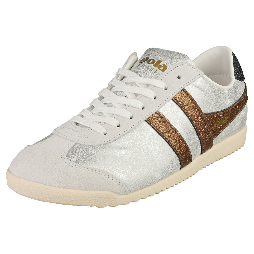 Gola Bullet Blaze Womens Fashion Trainers in White Copper Navy - Size 4 UK