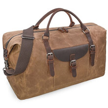 Mens Travel Holdall Duffle Bag Leather Weekend Overnight Bag Waterproof Large Canvas Holdall Vintage Totes Women Brown