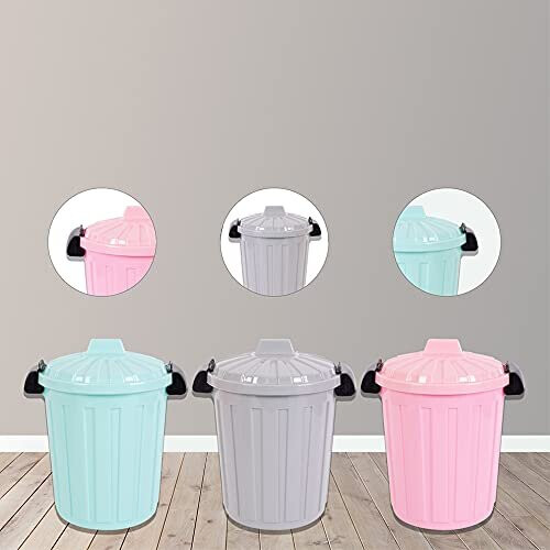 Robby'S 1 X Plastic Storage Recycle Kitchen Dust Waste Rubbish Tidy Bin With Lid