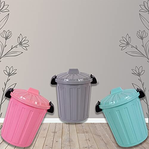 Robby'S 1 X Plastic Storage Recycle Kitchen Dust Waste Rubbish Tidy Bin With Lid 1