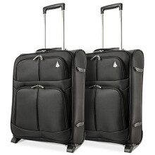 Aerolite 55x40x20 Ryanair Maximum Cabin Allowance Super Lightweight Travel Carry On Hand Luggage Suitcase with 2 Wheels, Approved for Ryanair, ea